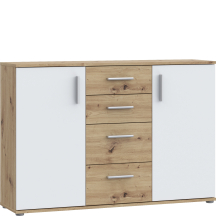 Komoda 4 szuflady 2 drzwi IKLK231-C830 Dąb Artisan / Biały NET106 Podstawowe