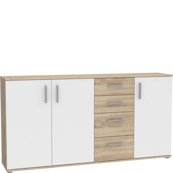 Komoda 160 cm IKLK241-Q45F Dąb Sonoma / Biały Uni NET106 Podstawowe
