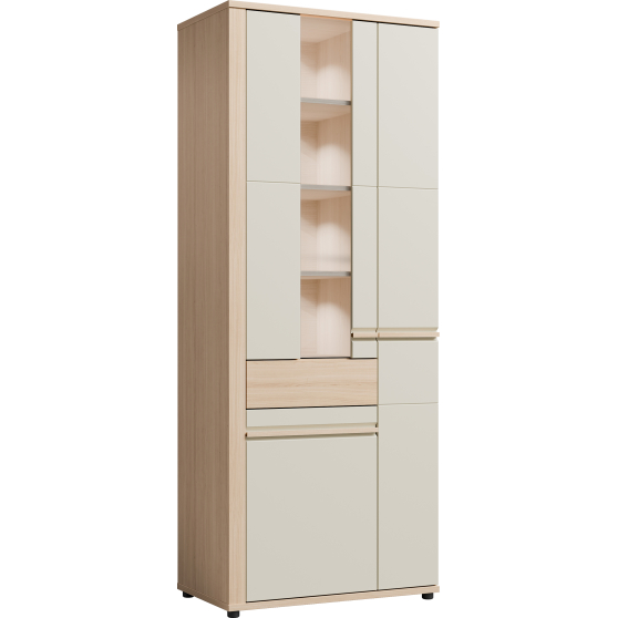 Witryna z szufladą 80 cm OS2 Riva / Cashmere OSLO Podstawowe