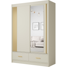 Szafa przesuwna dwudrzwiowa 150 cm z lustrem CANADA CA-35 Caschmere uchwyty Złote CANADA Podstawowe