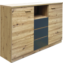 Komoda z szufladami i drzwiami 130 cm CX2 Artisan / Grafit CANADA Podstawowe