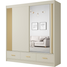 Szafa przesuwna dwudrzwiowa 200 cm z lustrem CANADA CA-35 Caschmere uchwyty Złote CANADA Podstawowe