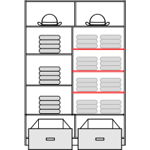 Dodatkowe półki do szafy CANADA 150 cm 3 szt. Biel Perłowa Szkic