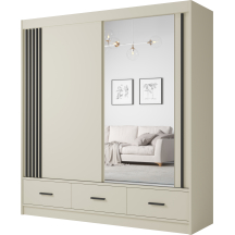 Szafa przesuwna dwudrzwiowa 200 cm z lustrem CANADA CA-34 Caschmere uchwyty Czarne CANADA Podstawowe