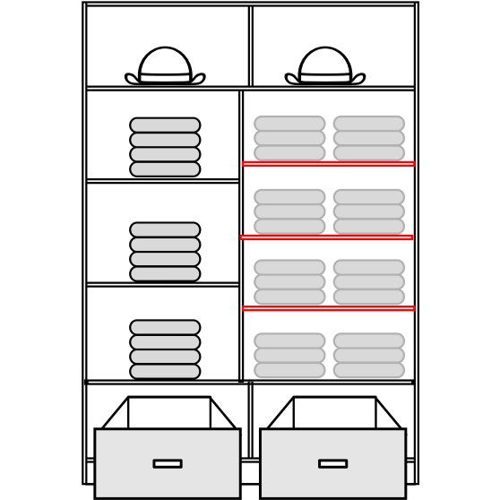 Dodatkowe półki do szafy CANADA 150 cm 3 szt. Riva Szkic