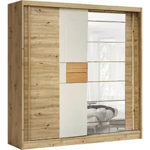 Szafa przesuwna AVANTGARDE 2-drzwiowa z lustrem 200 cm AV-2 Artisan / Kaszmir / Dąb Podstawowe