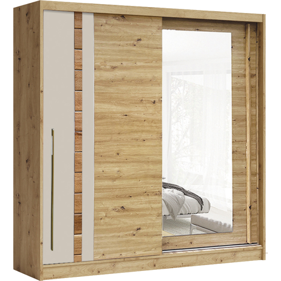 Szafa przesuwna AVANTGARDE 2-drzwiowa z lustrem 200 cm AV-3 Artisan / Kaszmir / Dąb Podstawowe Szafa przesuwna AVANTGARDE 2-drzwiowa z lustrem 200 cm AV-3 Artisan / Kaszmir / Dąb Podstawowe