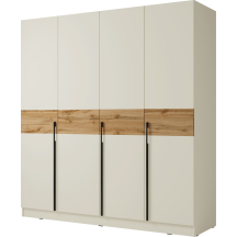 Szafa bez lustra DENVER 4-drzwiowa 200 cm DEN3 Wotan / Cashmere Podstawowe