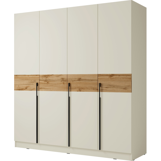 Szafa bez lustra DENVER 4-drzwiowa 200 cm DEN3 Wotan / Cashmere Podstawowe
