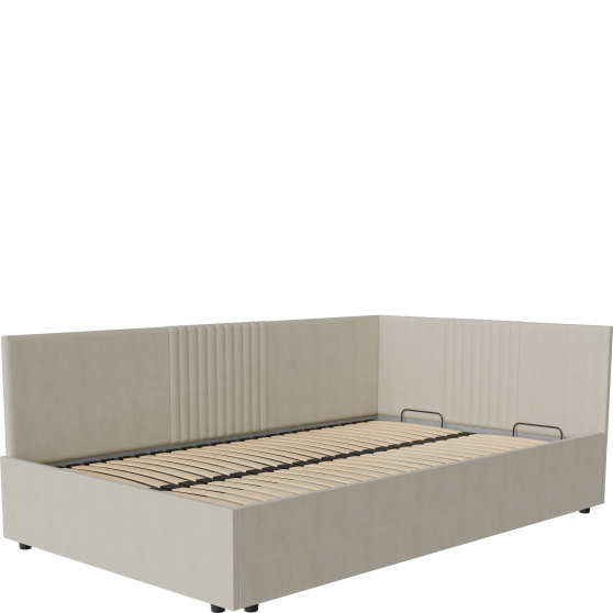Łóżko tapicerowane LENA 120 x 200 ze stelażem i pojemnikiem Podstawowe (1)