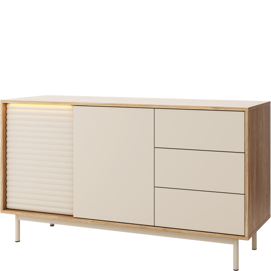 Komoda z drzwiami i szufladami TI3 Cashmere / Dąb olejowany TILA Podstawowe