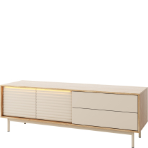 Szafka RTV drzwiami i szufladami TI4 Cashmere / Dąb olejowany TILA Podstawowe