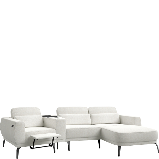 Narożnik z barkiem i podnóżkiem elektrycznym Prawy VELUMO Podstawowe