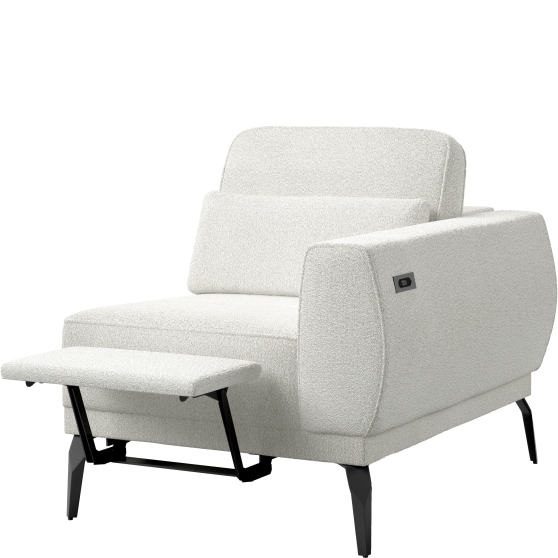 Fotel z jednym bokiem i elektrycznym podnóżkiem 1/FB Prawy VELUMO Podstawowe