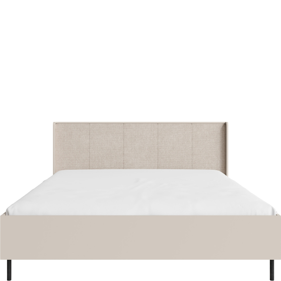Łóżko 160 x 200 ze stelażem i pojemnikiem Beż Piaskowy GR14 GRANDE Podstawowe