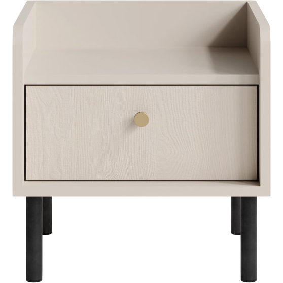 Stolik nocny z szufladą Beż Piaskowy GR15 GRANDE Podstawowe