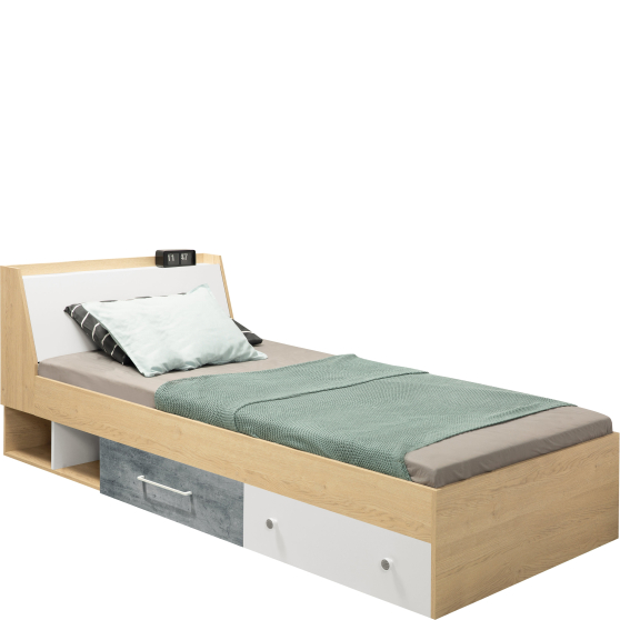 Łóżko 120 młodzieżowe ze schowkiem STEP Podstawowe