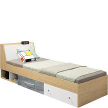 Łóżko 90 młodzieżowe ze schowkiem STEP Podstawowe