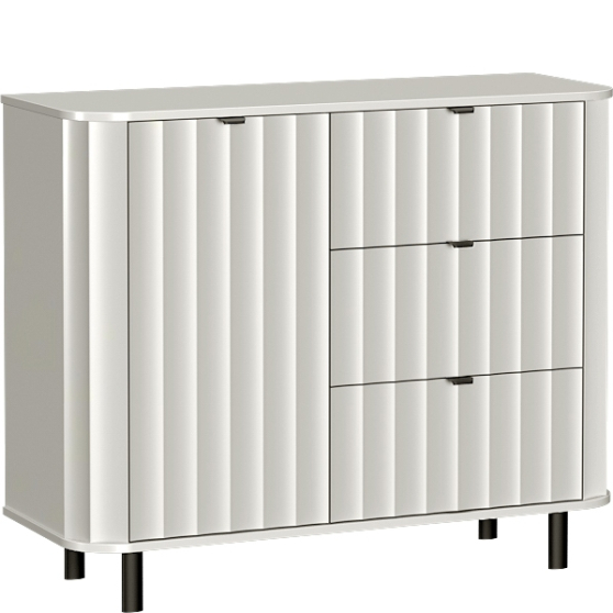 Komoda 1 drzwi 3 szuflady NV-3 Biel Alpejska NOVADO BIAŁY Podstawowe