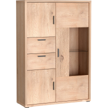 Niska witryna kredens ze szkłem G-9 Dąb Cremona GRANDE Podstawowe