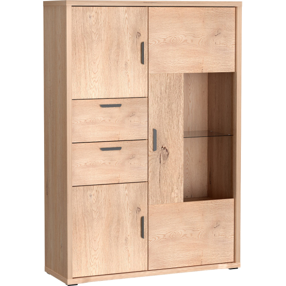 Niska witryna kredens ze szkłem G-9 Dąb Cremona GRANDE Podstawowe