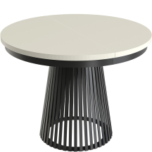 GARDA Stół rozkładany do jadalni okrągły, podstawa czarna blat Kaszmir Podstawowe