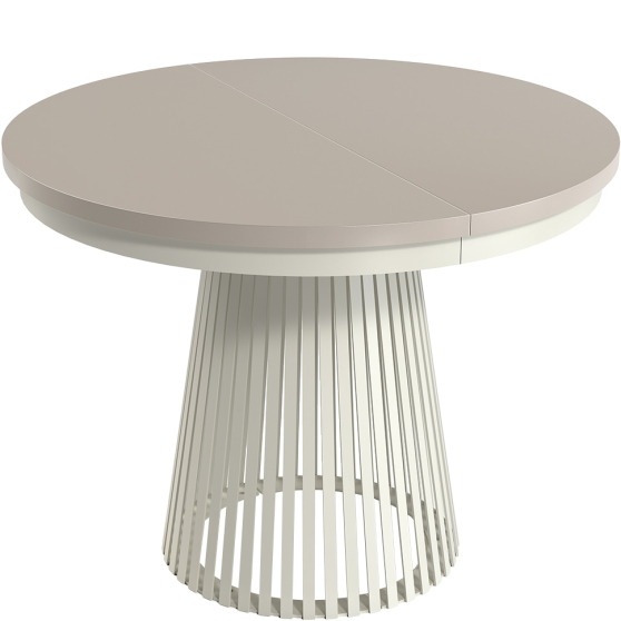 Stół GARDA okrągły rozkładany, podstawa kaszmir blat Clay Gray Podstawowe