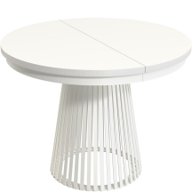 Stół rozkładany do jadalni GARDA okrągły, podstawa biała blat Biel Alpejska Podstawowe