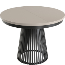 GARDA Stół rozkładany do jadalni okrągły, podstawa czarna blat Clay Gray Podstawowe