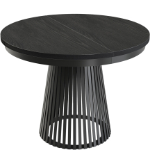 GARDA Stół rozkładany do jadalni okrągły, podstawa czarna blat Czarne Drewno Podstawowe