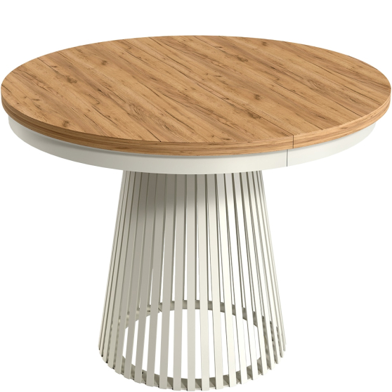 Stół GARDA okrągły rozkładany, podstawa kaszmir blat Kraft Złoty Podstawowe