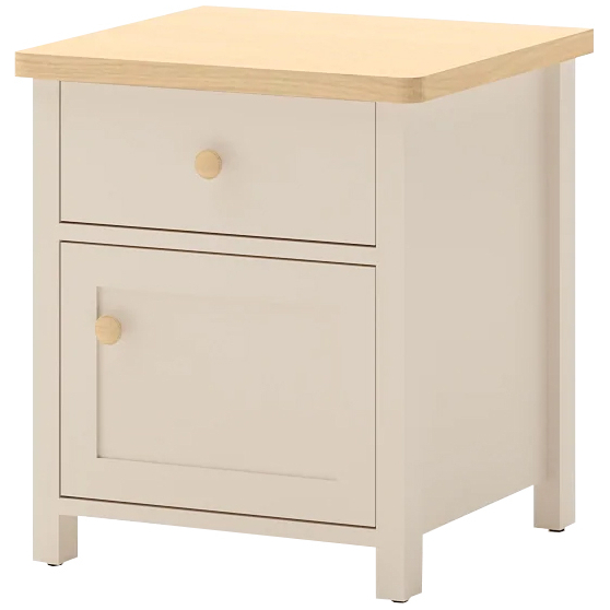 Stolik nocny SO-07 z szufladą i drzwiami STORY BEŻ Podstawowe