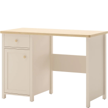 Beżowe biurko z szafką i szufladą SO-03 STORY BEŻ Podstawowe