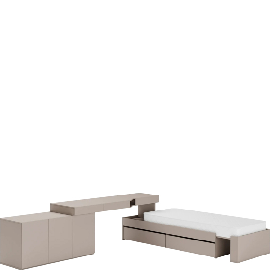 Zestaw mebli młodzieżowych z łóżkiem i biurkiem SET-01L WOOW Podstawowe