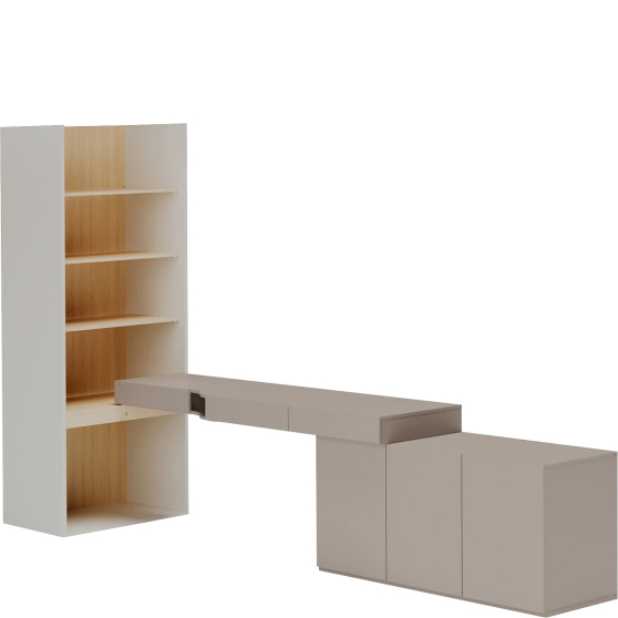 Biurko z regałem i komodą do pokoju nastolatka SET-08P Dąb WOOW Podstawowe