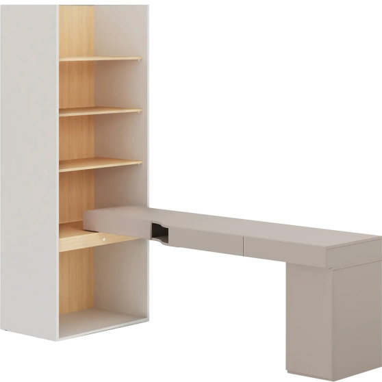 Biurko z regałem do pokoju nastolatka SET-09P Dąb WOOW Podstawowe