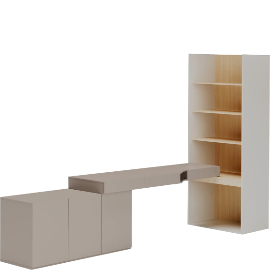 Biurko z regałem i komodą do pokoju nastolatka SET-08L Dąb WOOW Podstawowe