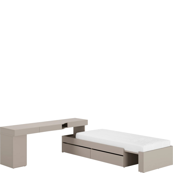 Zestaw mebli młodzieżowych z łóżkiem i biurkiem SET-02L WOOW Podstawowe