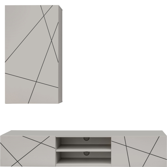 Meblościanka GEO 1 Kaszmir / czarny nadruk Podstawowe