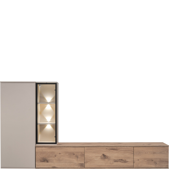 Wiszący zestaw mebli do salonu CLARE Meblościanka Kaszmir Podstawowe