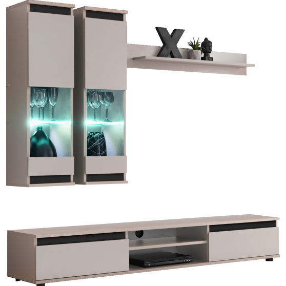 Meblościanka MODO Kaszmir / Czarny Podstawowe