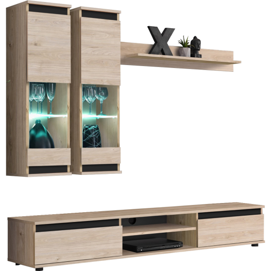 Meblościanka MODO Hickory Jackson / Czarny Podstawowe