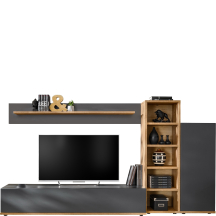 Meblościanka SILK 3 Antracyt / Wotan SILK Podstawowe