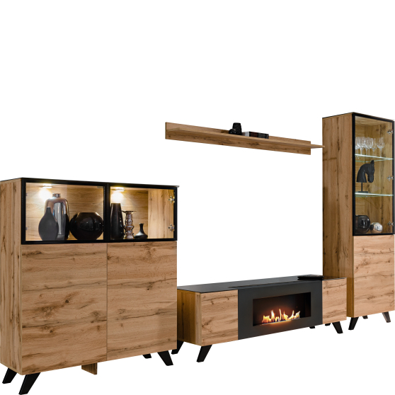 Zestaw mebli do salonu z biokominkiem THIN THIN Podstawowe