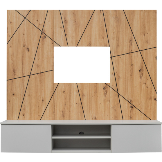 Wisząca szafka RTV pod telewizor XARI XR G2 Perla Gray / Artisan XARI Podstawowe