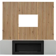 Wisząca szafka pod telewizor z biokominkiem XARI XR L2-K Perla Gray / Artisan XARI Podstawowe