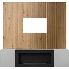 Wisząca szafka pod telewizor z biokominkiem XARI XR L2-K Perla Gray / Artisan XARI Podstawowe
