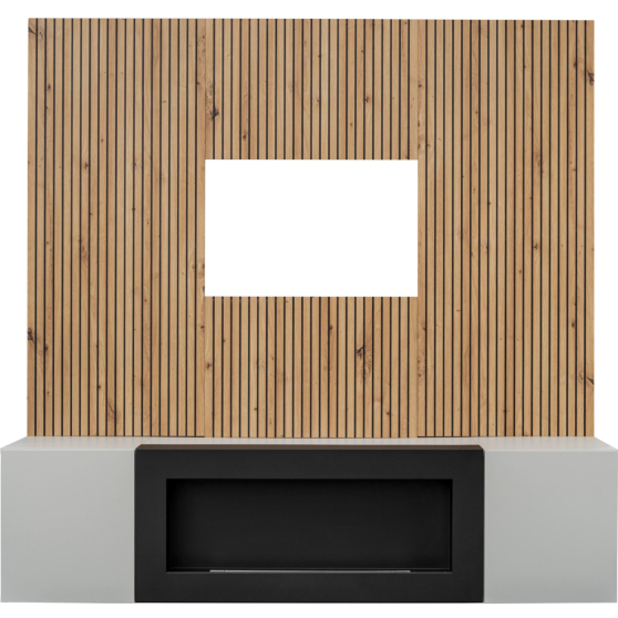 Wisząca szafka pod telewizor z biokominkiem XARI XR L2-K Perla Gray / Artisan XARI Podstawowe