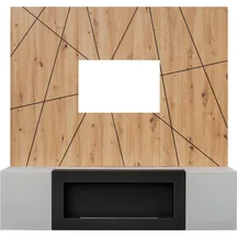 Wisząca szafka pod telewizor z biokominkiem XARI XR G2-K Perla Gray / Artisan XARI Podstawowe