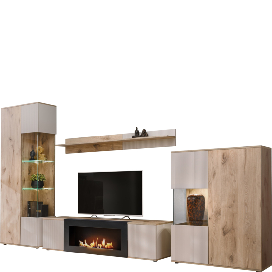 Zestaw mebli do salonu z biokominkierm CATALINA Kaszmir CATALINA Podstawowe